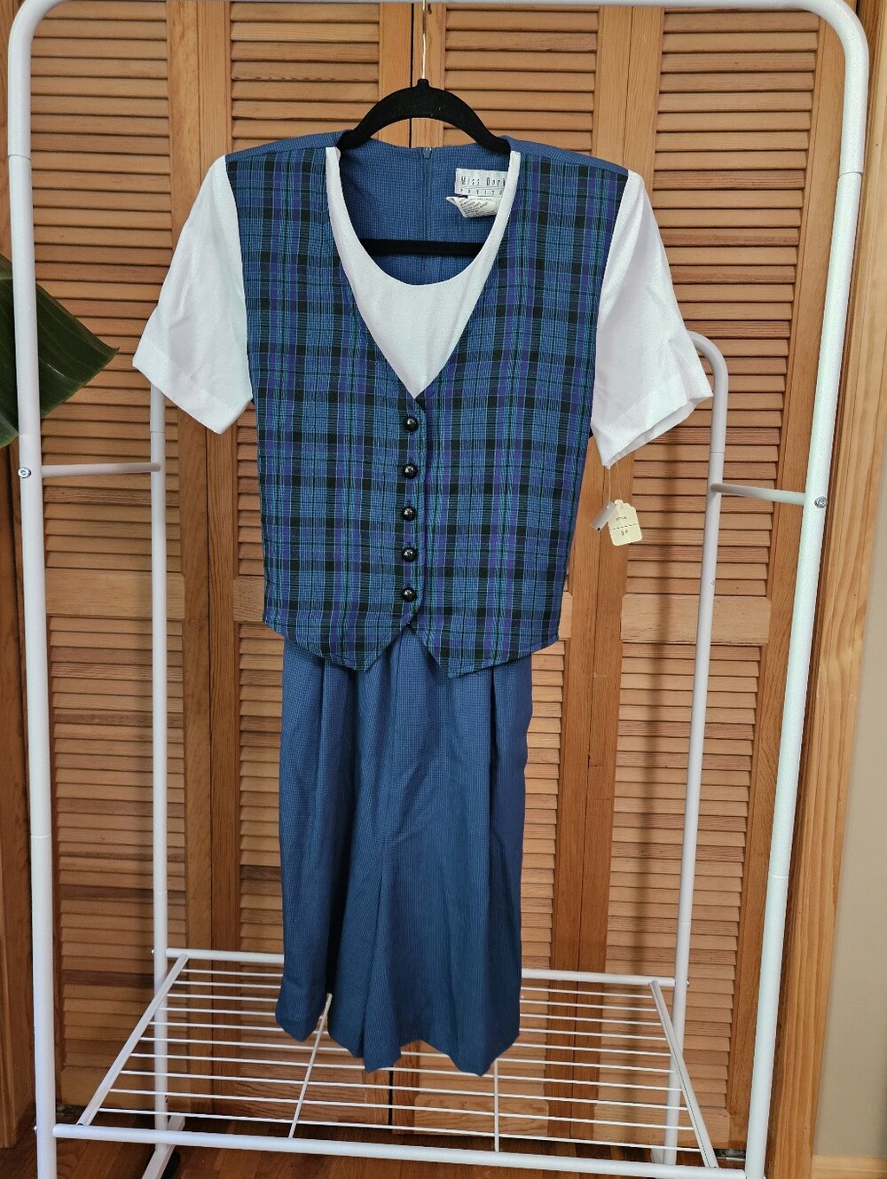 Vintage NWT 90s Heritage Fall Collegiate Preppy Academia Plaid Jumpsuit